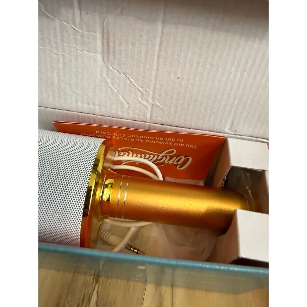 Gold Wireless Karaoke Microphone with Speaker